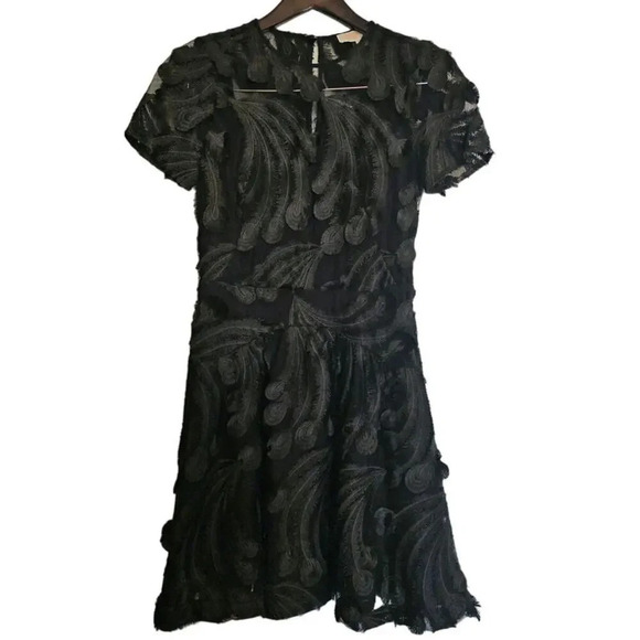 NWOT Michael Kors  Feather-Embroidered‎ Dress, Black, Size 2 - Picture 11 of 11